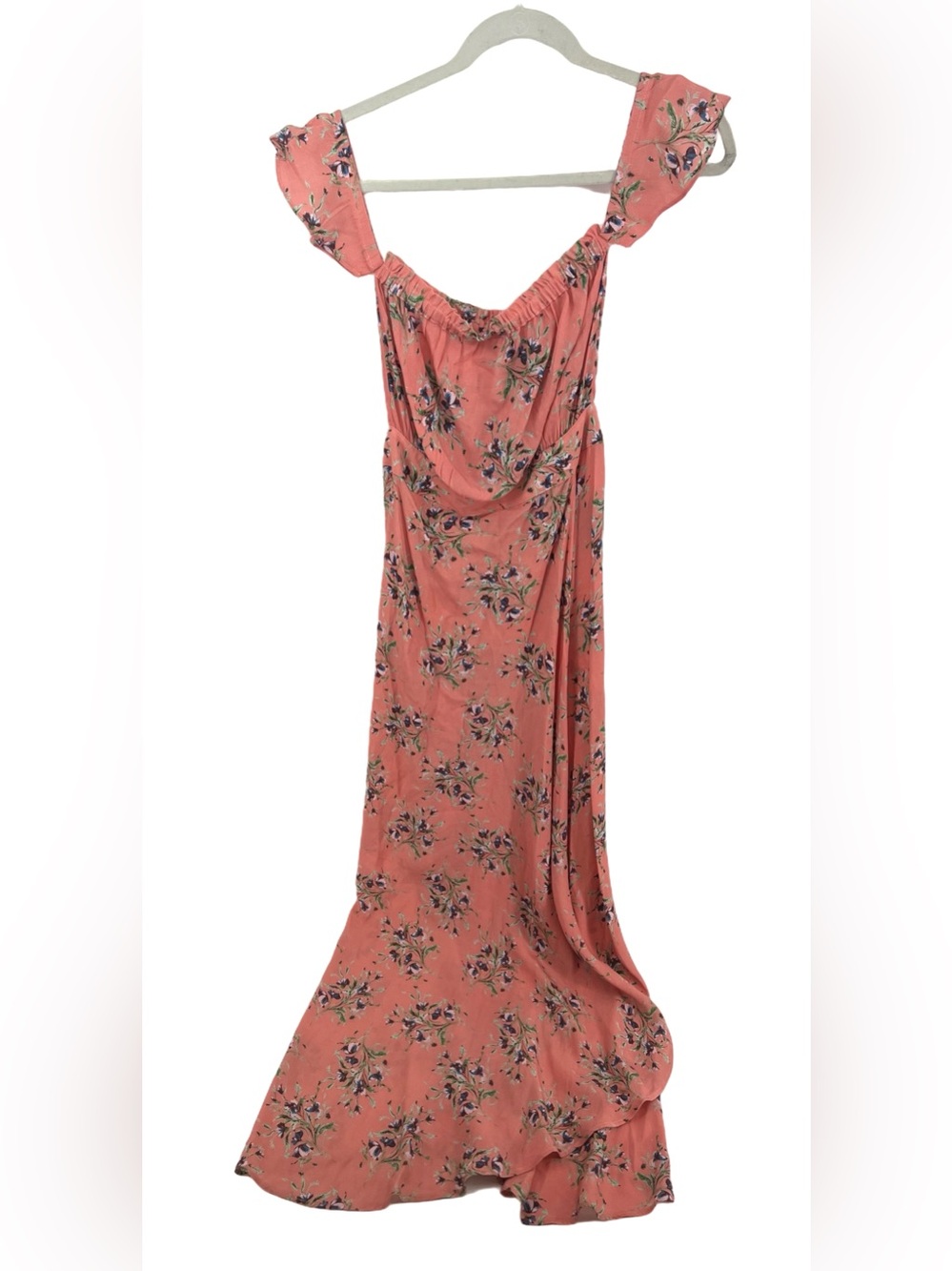 Flynn Skye Bella Coral Floral Off-Shoulder Maxi Wrap Dress S Small - Picture 4 of 8